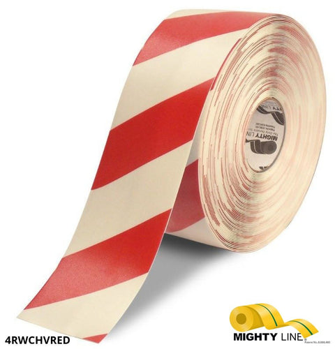 Red and White Tape – 100’ Roll – 4 Inch Wide