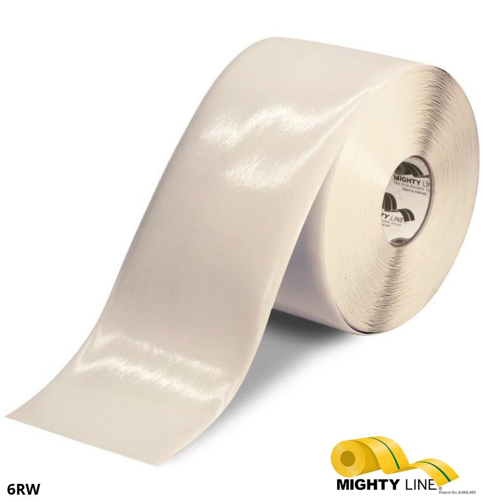 White Floor Tape from FloorMarkingTape.com – 100’ Roll – 6 Inch Wide