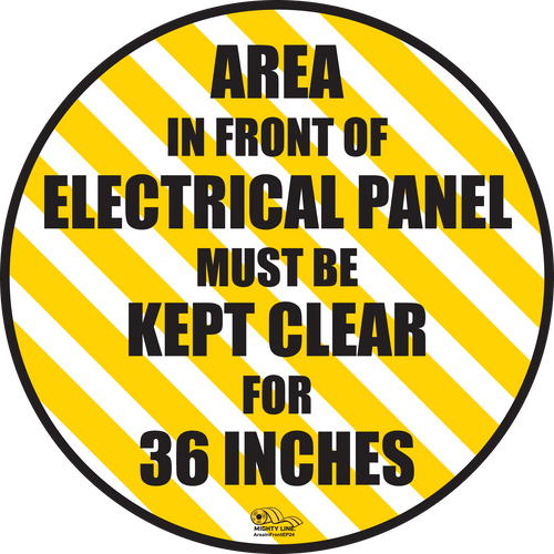 24 Inch - Keep Area infront of Electrical Panel Mighty Line Floor Sign, Industrial Strength