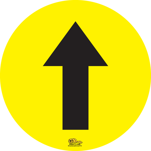 12 Inch - Directional Arrow Yellow Floor Sign - Floor Marking