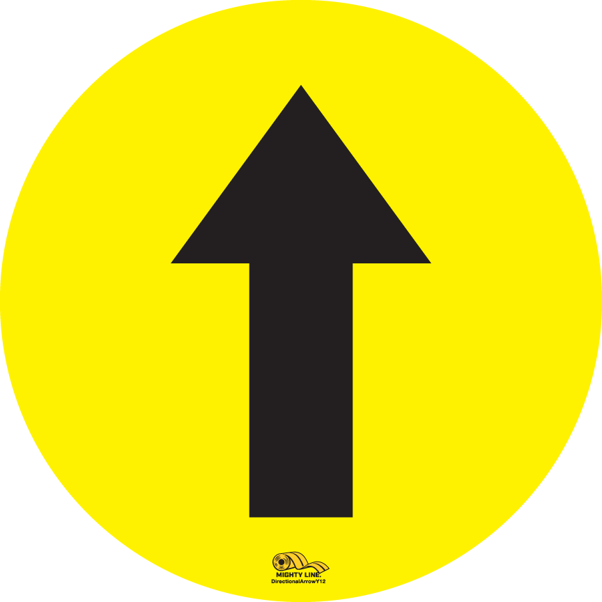 12 Inch - Directional Arrow Yellow Floor Sign - Floor Marking