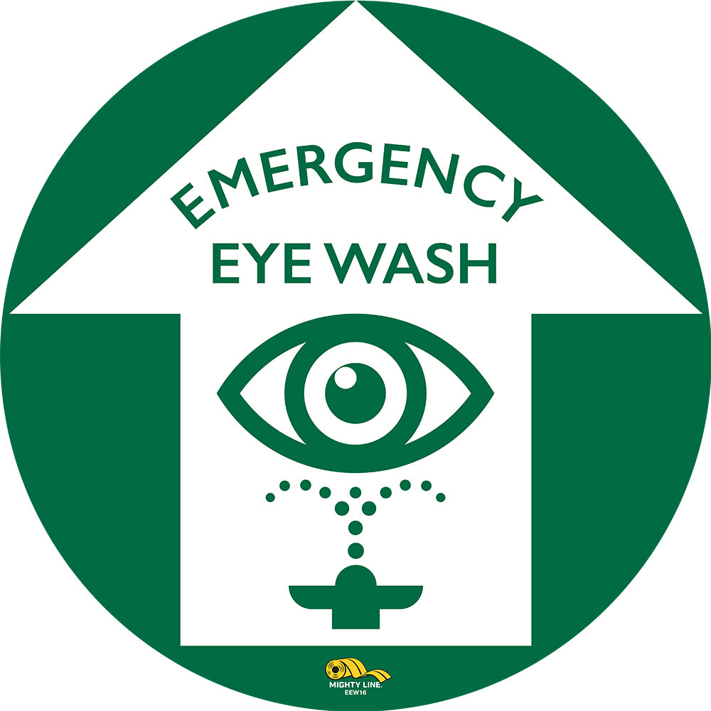 24 Inch - Emergency Eye Wash Floor Sign - Floor Marking