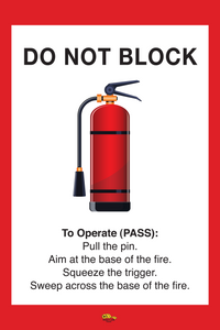 Mighty Line Do Not Block Fire Extinguisher Sign - 1 Sign - Floor Marking