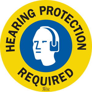 24" Hearing Protection Required Floor Sign