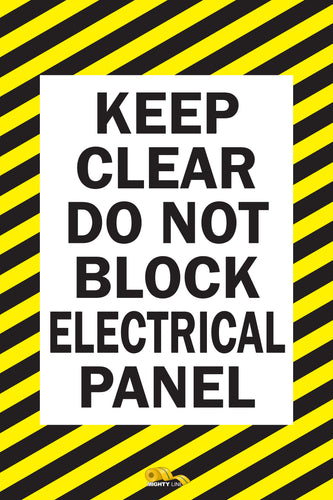 Keep Clear Do Not Block Electrical Panel, Mighty Line Floor Sign, Industrial Strength, 36x42