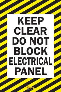 Keep Clear Do Not Block Electrical Panel, Mighty Line Floor Sign, Industrial Strength, 36x42" Wide