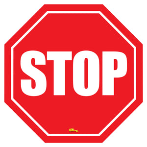 24 Inch - Stop Sign Modern Floor Sign - Floor Marking Sign