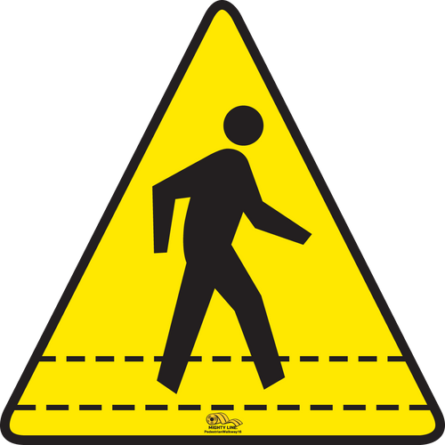 Pedestrian Walkway Floor Sign - Floor Marking Sign, 16