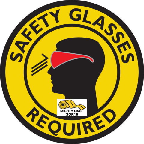 Safety Glasses Required Floor Sign - Floor Marking - 16