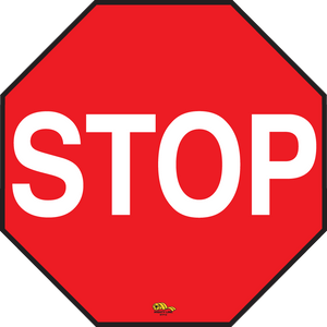 12 Inch - Standard Red Stop Sign - Floor Marking