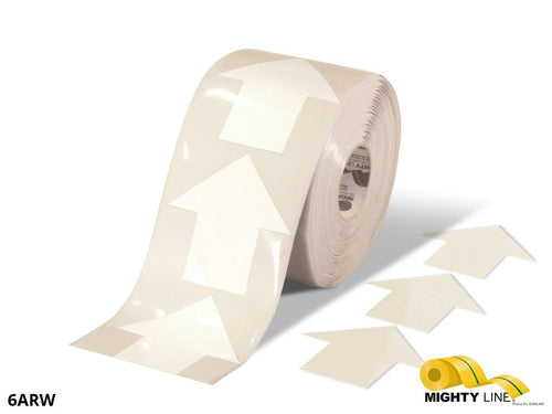 4 Inch Wide White Mighty Line Arrow Pop Out Tape - Contains 280 Arrows