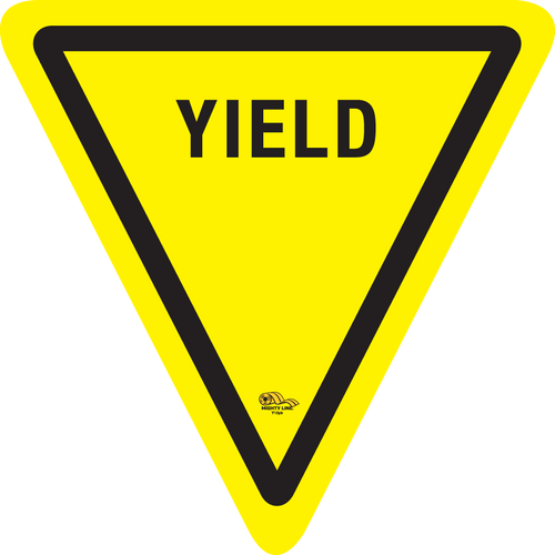 12 Inch - Yield - Yellow and Black Floor Sign