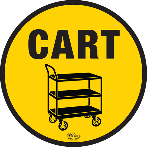 12 Inch - Push Cart Mighty Line Floor Sign, Industrial Strength