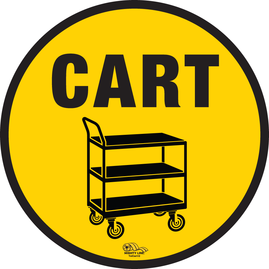 12 Inch - Push Cart Mighty Line Floor Sign, Industrial Strength