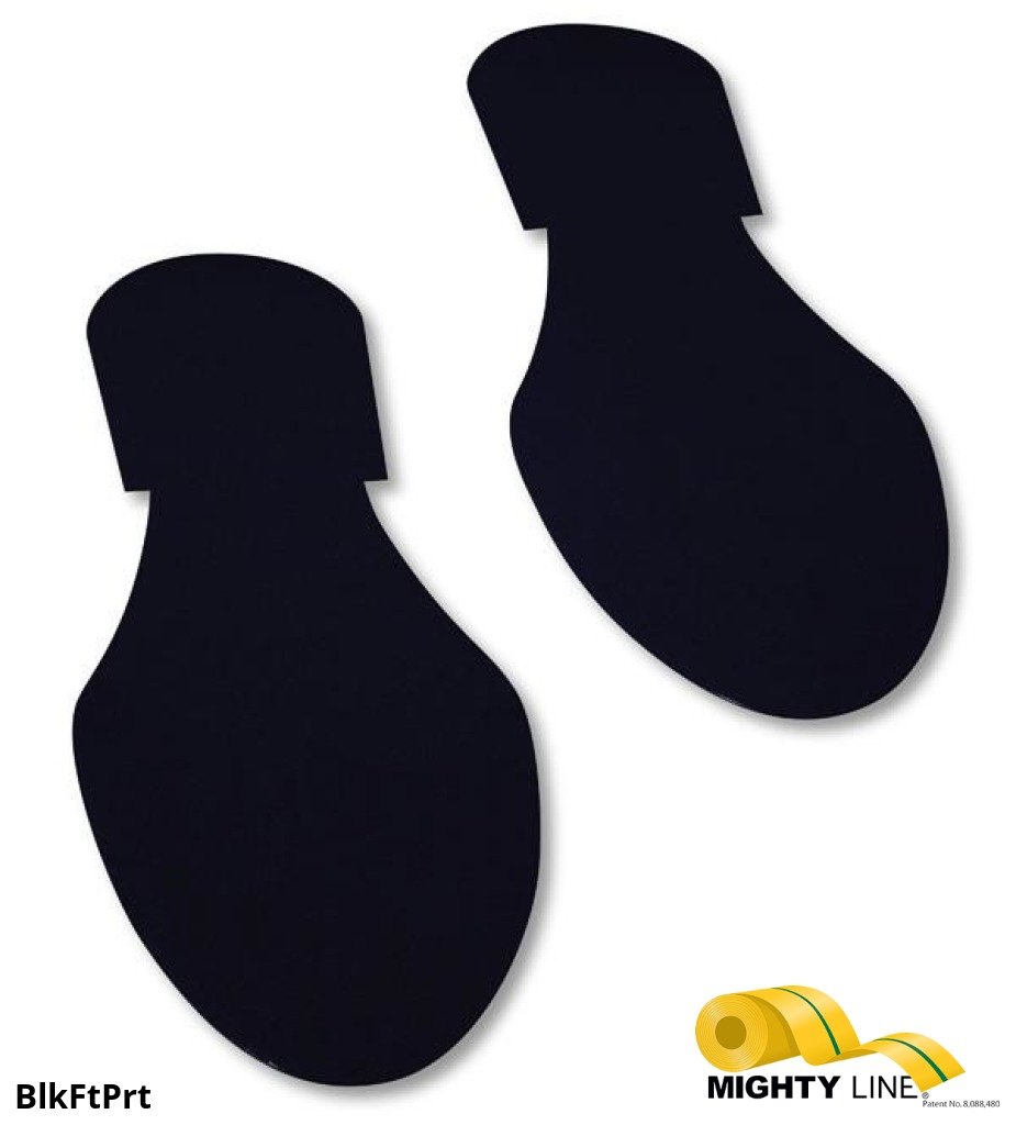 Mighty Line BLACK Footprint - Pack of 50 - 9.5 Inch x 3.5 Inch – Floor ...