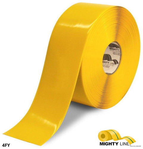 4 Inch - Mighty Line YELLOW Frigid Freezer Floor Tape - 100’ Roll