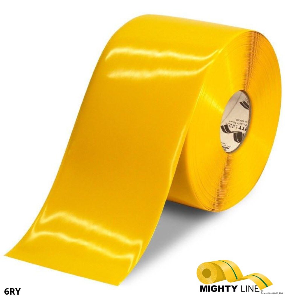 Yellow Floor Tape from FloorMarkingTape.com – 100’ Roll – 6 Inch Wide