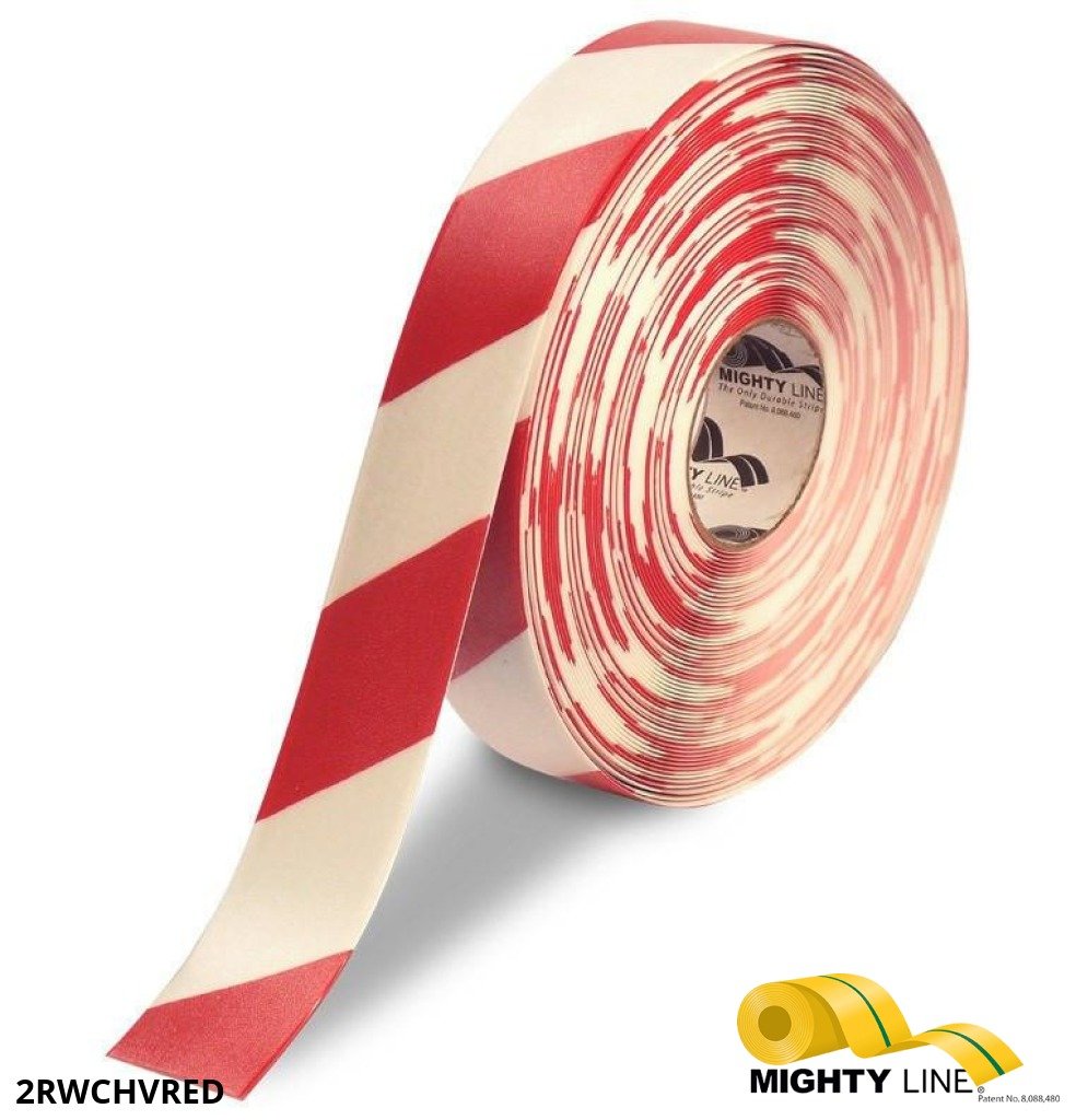 Red and White Tape – 100’ Roll – 2 Inch Wide