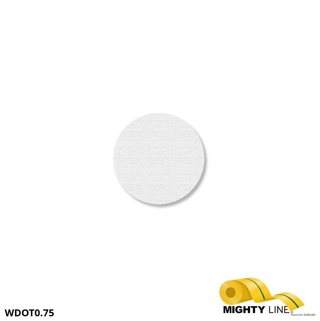 0.75 Inch Mighty Line White Floor Marking Dot – Stand. Size, Pack of 100