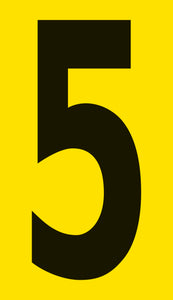 Mighty Line YELLOW Die Cut Location Markers - Number 5 - Pack of 10