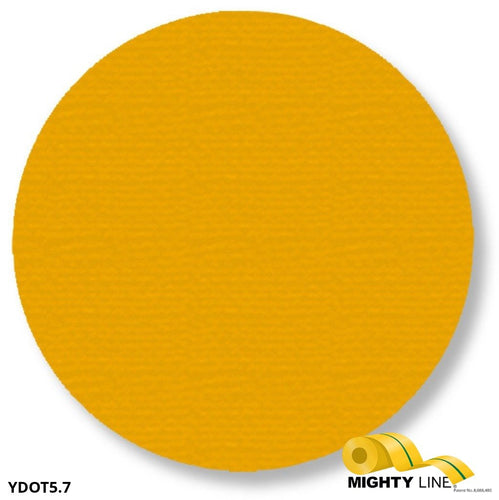 5.7 Inch Mighty Line Yellow Floor Marking Dot – Stand. Size, Pack of 100