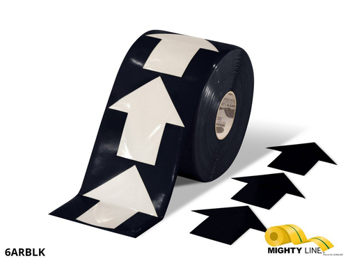 6 Inch Wide Black Mighty Line Arrow Pop Out Tape - Contains 280 Arrows