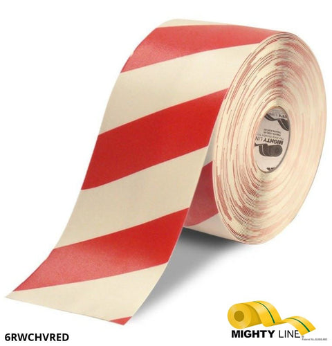Red and White Tape – 100’ Roll – 6 Inch Wide