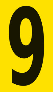 Mighty Line YELLOW Die Cut Location Markers - Number 9 - Pack of 10