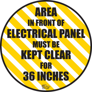 12 Inch - Keep Area infront of Electrical Panel Mighty Line Floor Sign, Industrial Strength
