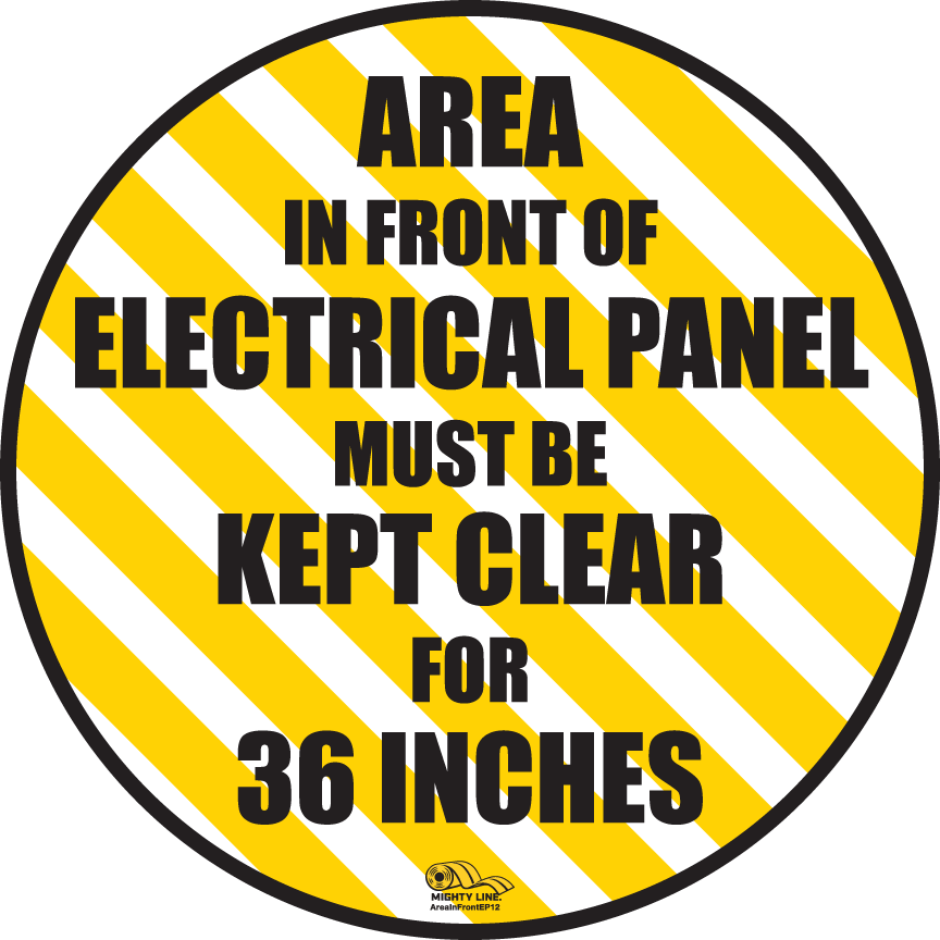12 Inch - Keep Area infront of Electrical Panel Mighty Line Floor Sign, Industrial Strength
