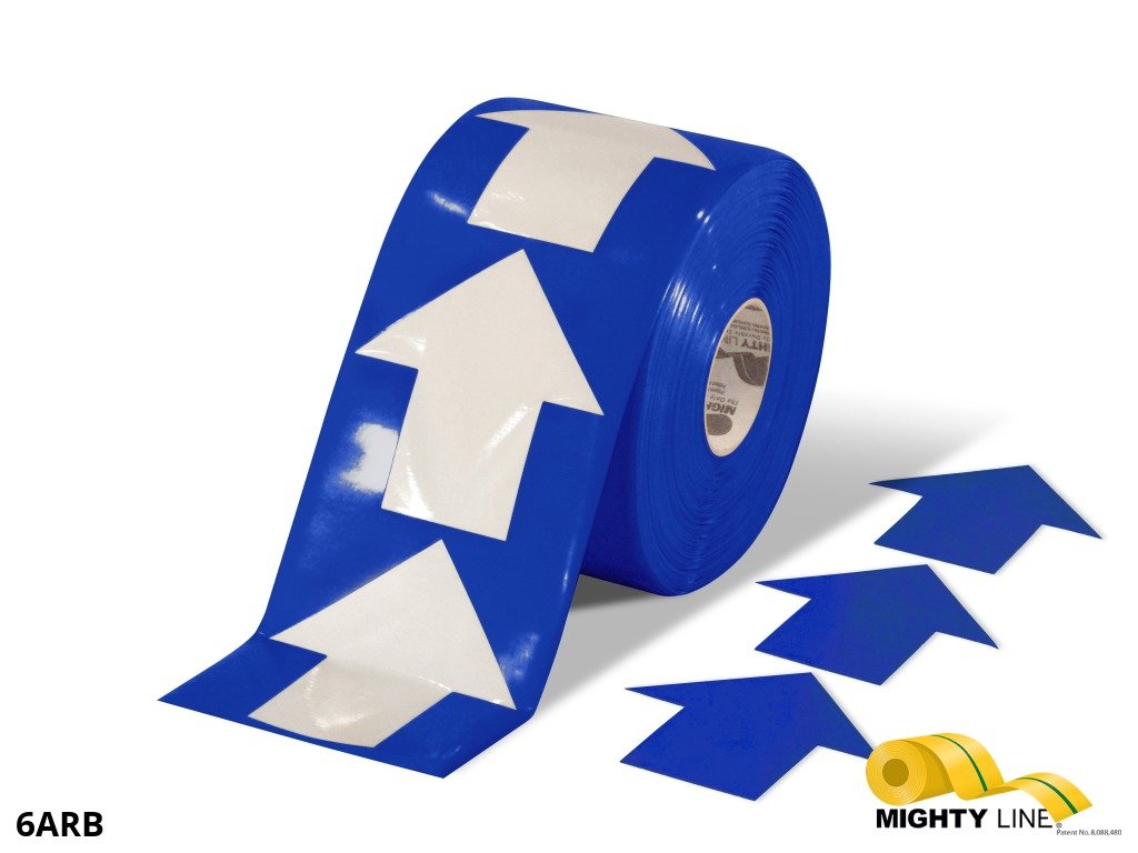 6 Inch Wide Blue Mighty Line Arrow Pop Out Tape - Contains 280 Arrows