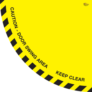 Yellow - Caution Door Swing Area Floor Sign – 36” Wide