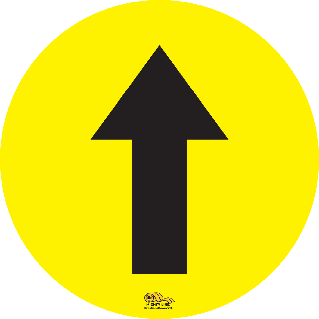 16 Inch - Directional Arrow Yellow Floor Sign - Floor Marking