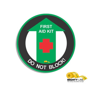 Mighty Line Do Not Block First Aid Kit Floor Sign, 24 inch size