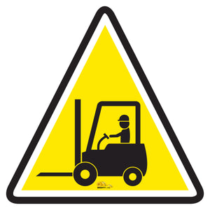 Forklift Crossing with Driver - Floor Marking Sign, 12"