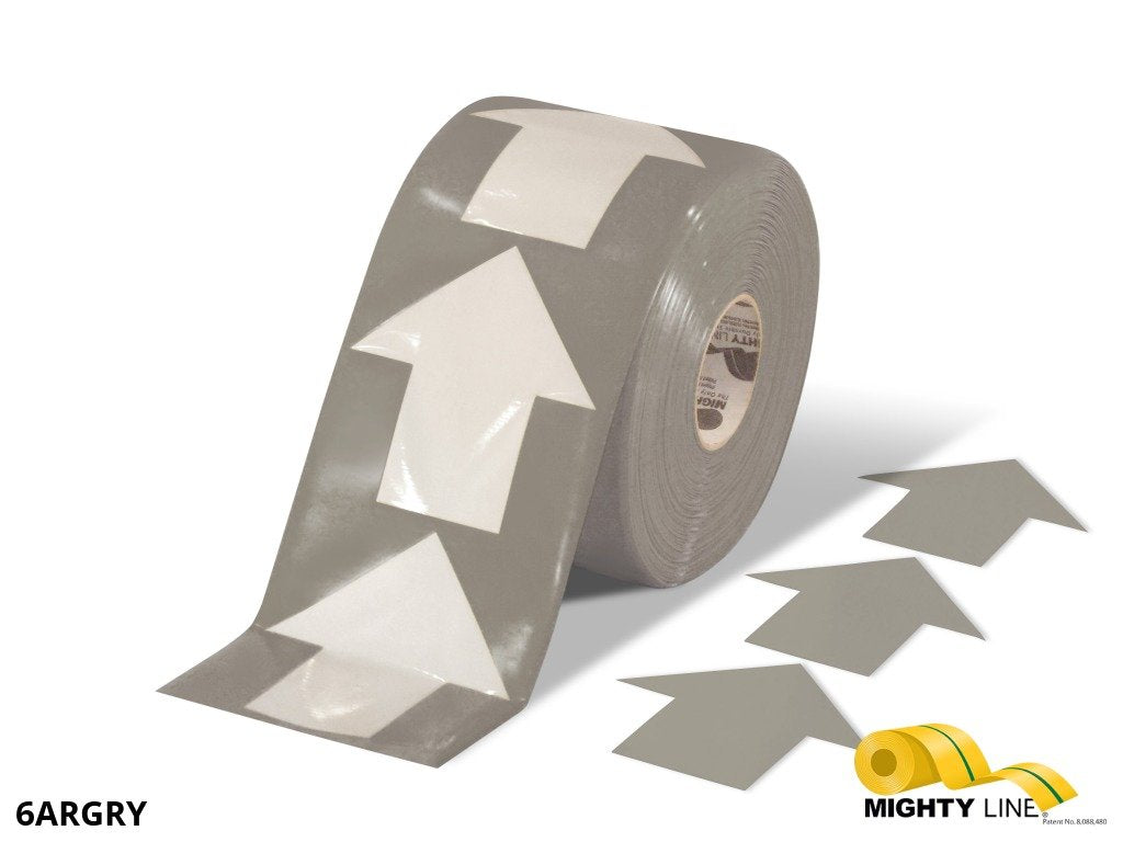 6 Inch Wide Gray Mighty Line Arrow Pop Out Tape - Contains 280 Arrows