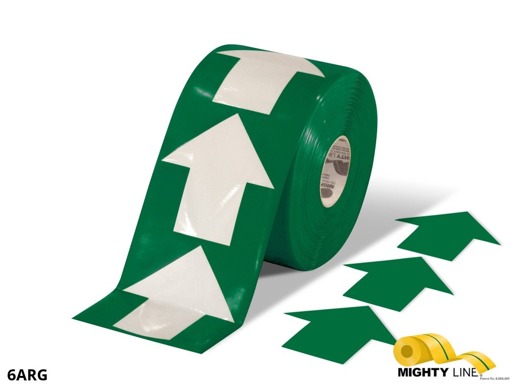 4 Inch Wide Green Mighty Line Arrow Pop Out Tape - Contains 280 Arrows