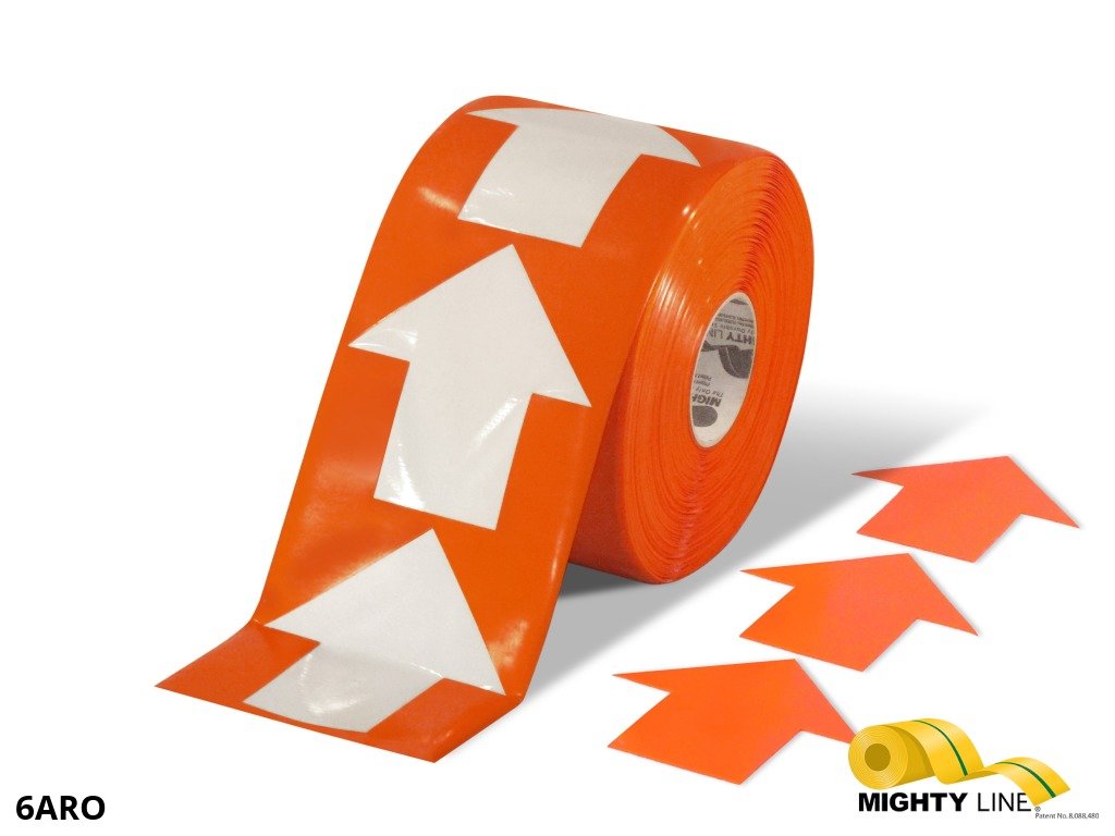4 Inch Wide Orange Mighty Line Arrow Pop Out Tape - Contains 280 Arrows