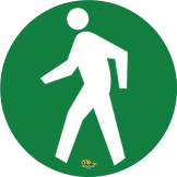 Green Pedestrian Man, 24" Floor Sign