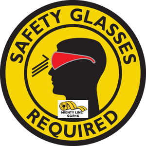 Safety Glasses Required Floor Sign - Floor Marking - 16" Wide