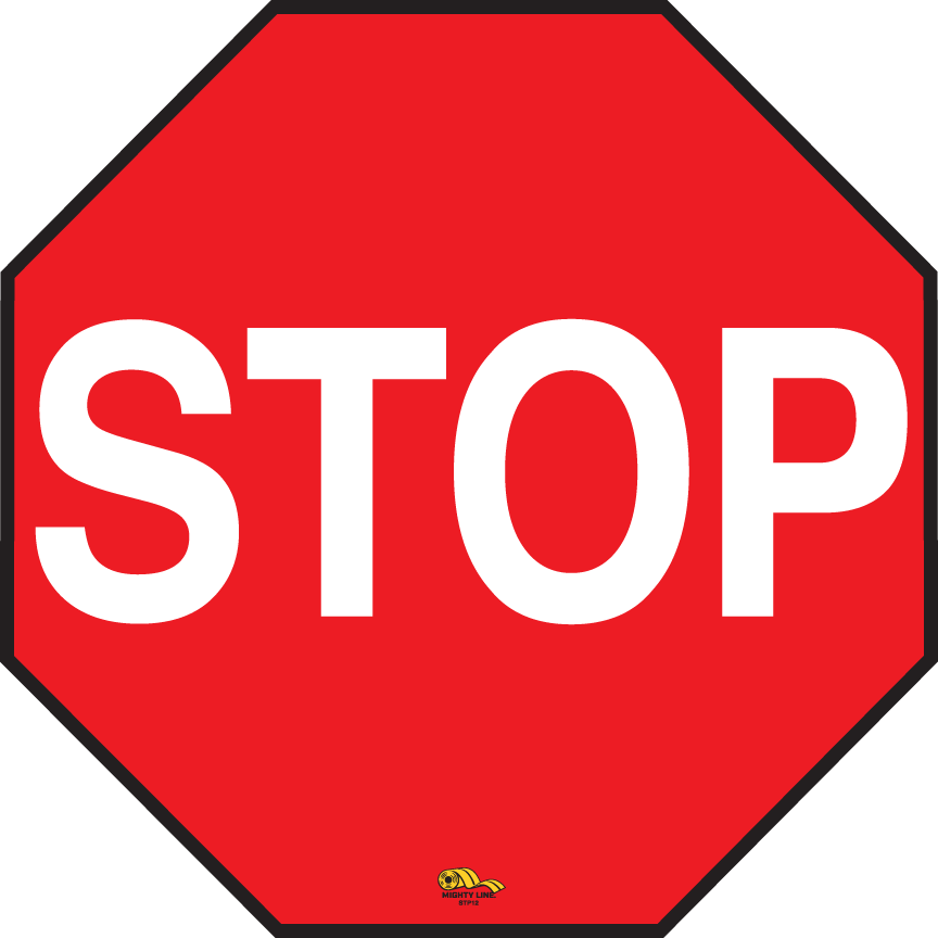 12 Inch - Standard Red Stop Sign - Floor Marking