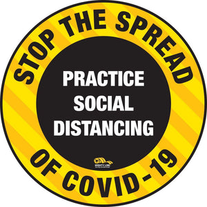 24 Inch - Stop The Spread Floor Sign - COVID-19 Floor Marking - Heavy Duty Sign