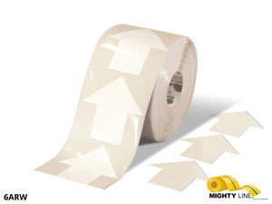 6 Inch Wide White Mighty Line Arrow Pop Out Tape - Contains 280 Arrows