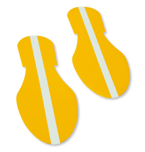 Mighty Line YELLOW LUMINSCENT Footprint - Pack of 50 - 9.5 Inch x 3.5 Inch