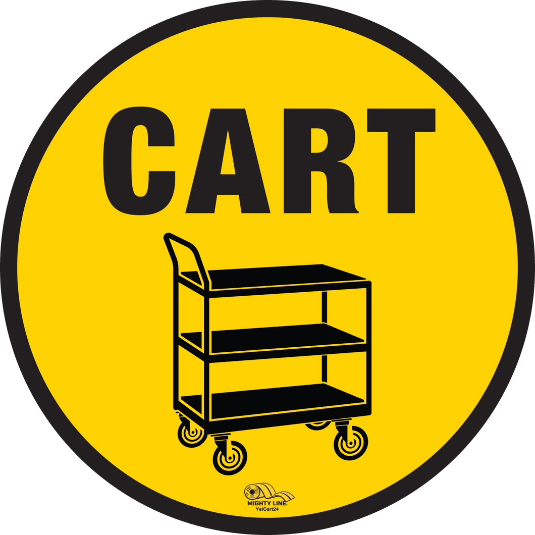 Push Cart Mighty Line Floor Sign, Industrial Strength, 24