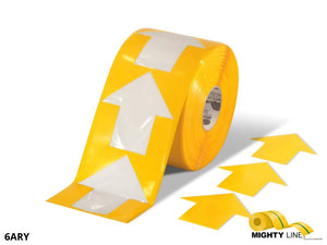 4 Inch Wide Yellow Mighty Line Arrow Pop Out Tape - Contains 280 Arrows