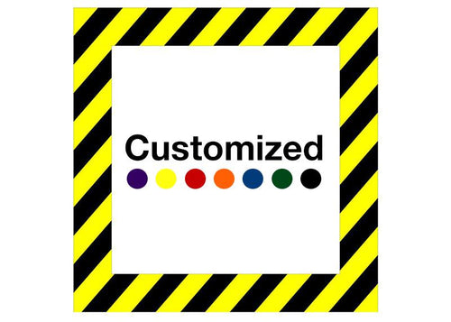 Customized - Square Shape Floor Sign With Black Diagonals