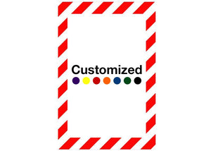 Customized - Vertical Rectangle Shape Floor Sign With White Diagonals