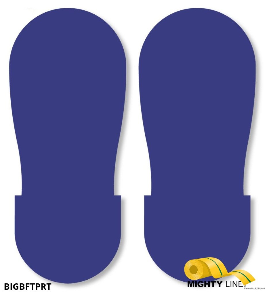 Mighty Line BLUE Footprint - Pack of 50 - 12 Inch x 5 Inch