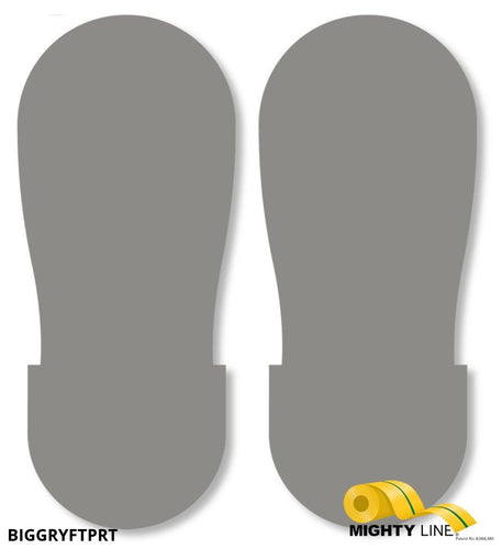Mighty Line GRAY Footprint - Pack of 50 - 12 Inch x 5 Inch